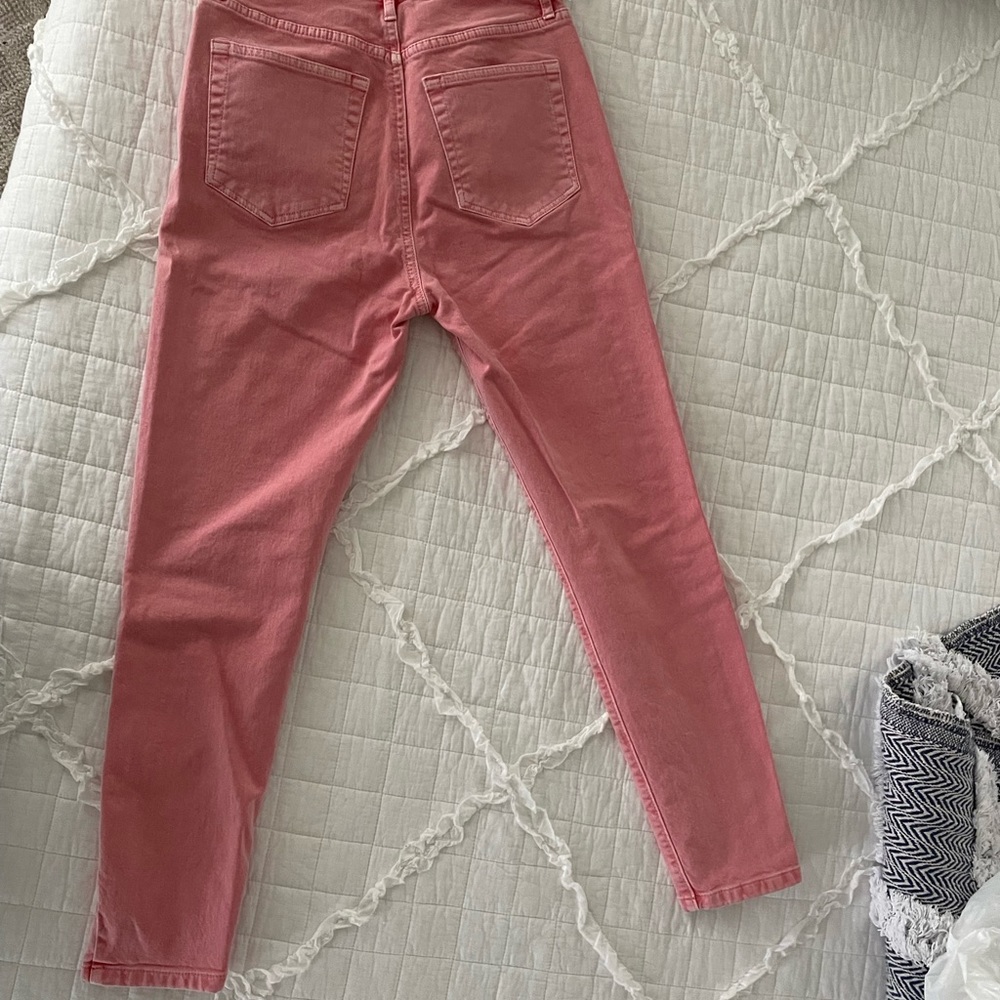 pink ankle jeans